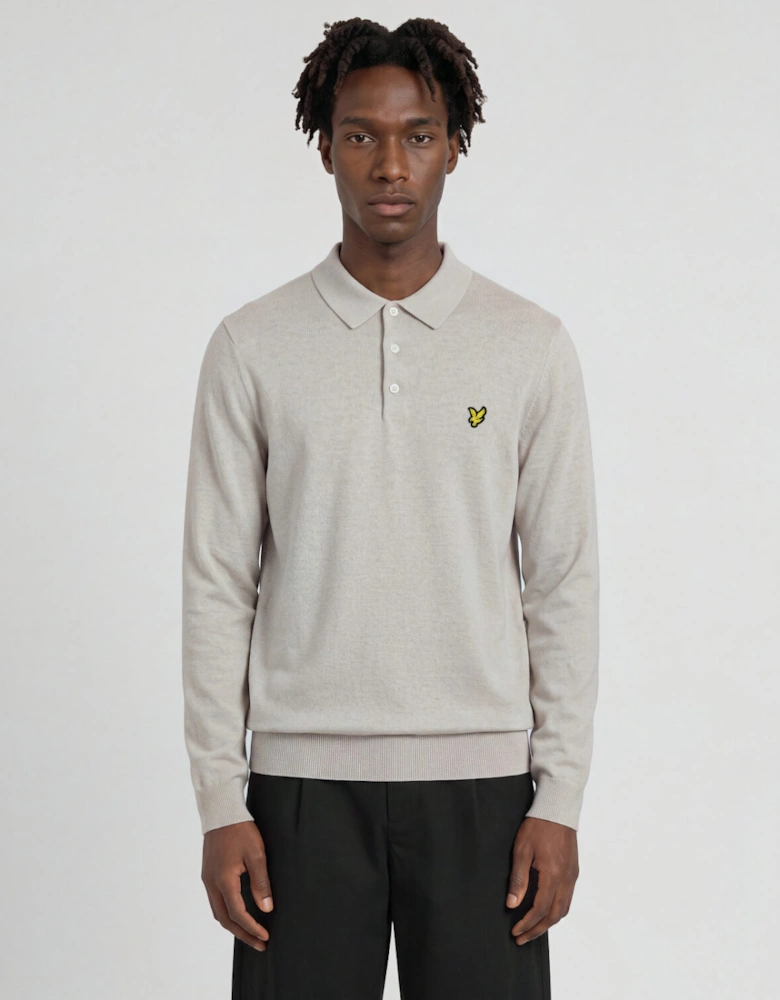 Merino Blend Long Sleeve Polo Shirt