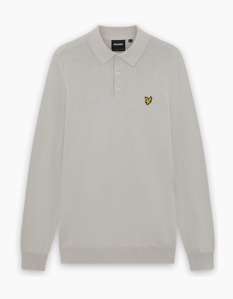Merino Blend Long Sleeve Polo Shirt