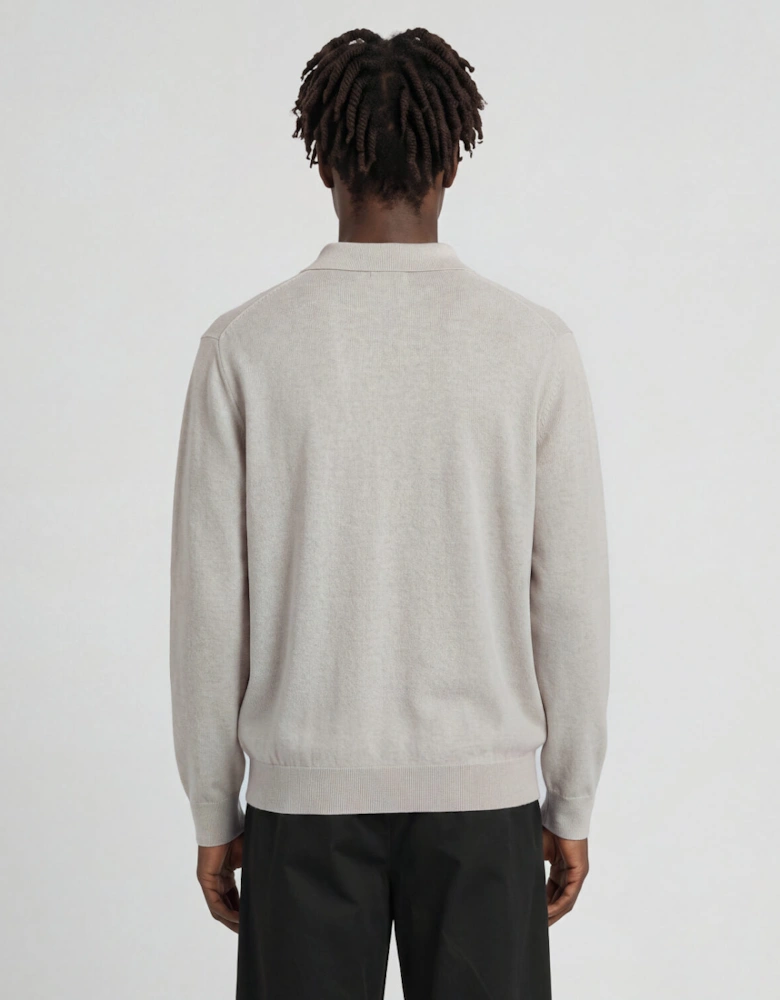 Merino Blend Long Sleeve Polo Shirt