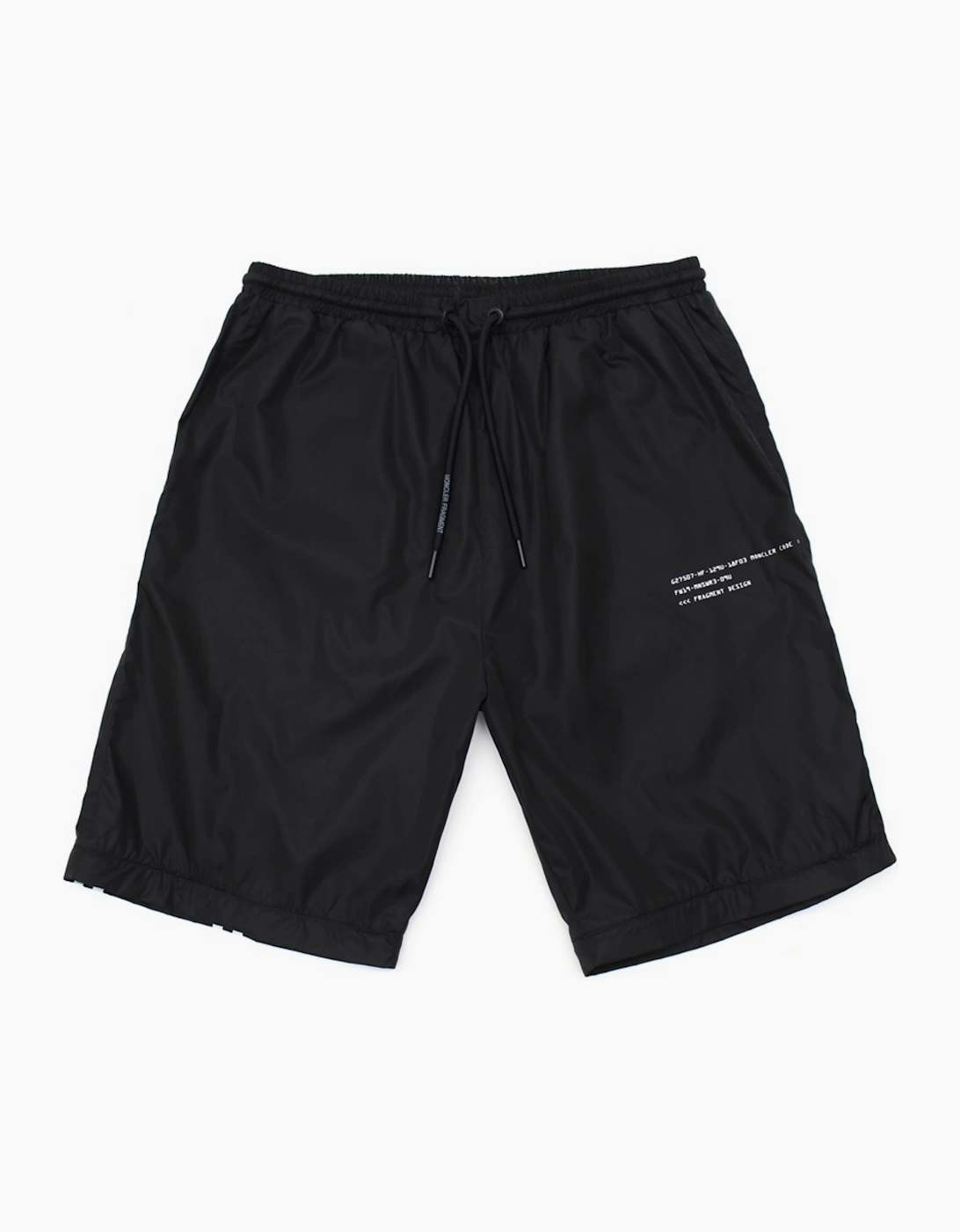 MONCLER FRAGMENT CHEQUERED NYLON TECH PANTS / SHORTS BLACK