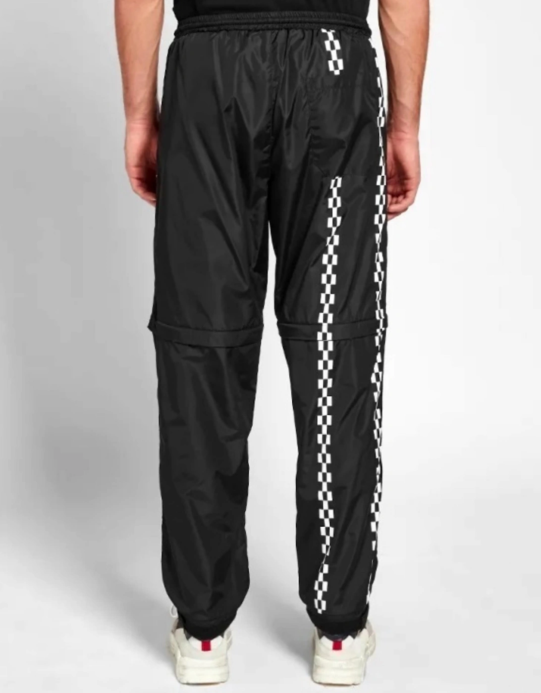 MONCLER FRAGMENT CHEQUERED NYLON TECH PANTS / SHORTS BLACK