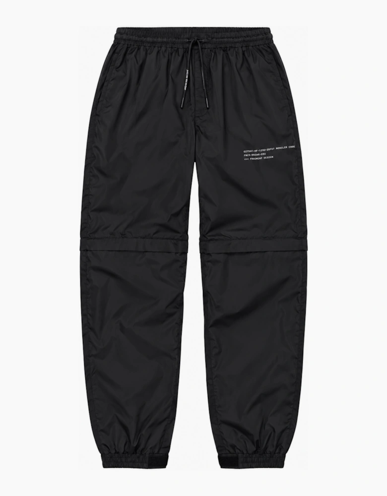 MONCLER FRAGMENT CHEQUERED NYLON TECH PANTS / SHORTS BLACK