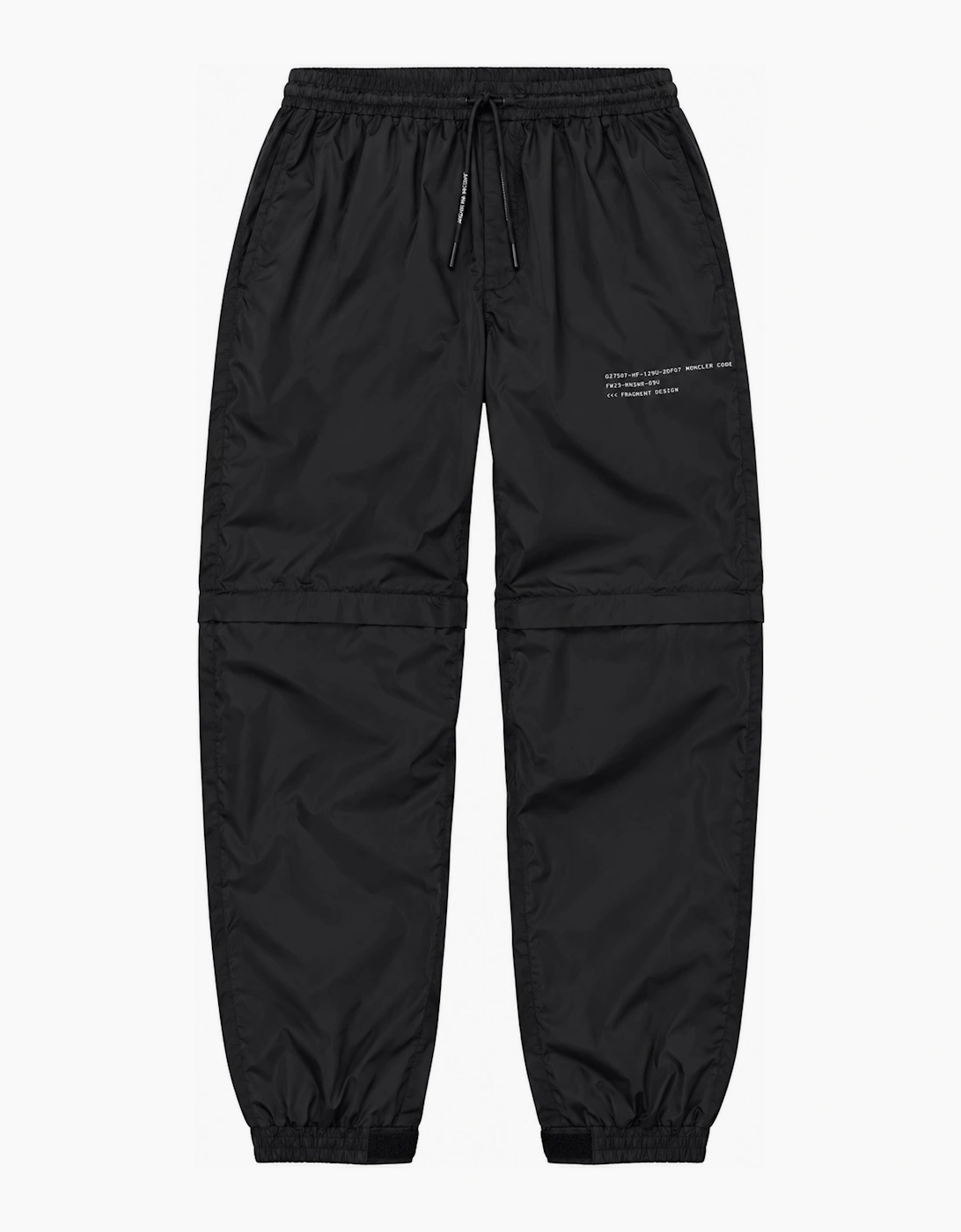 MONCLER FRAGMENT CHEQUERED NYLON TECH PANTS / SHORTS BLACK