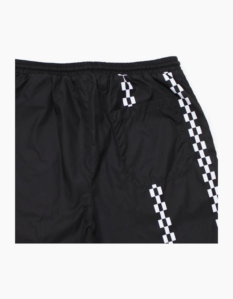 MONCLER FRAGMENT CHEQUERED NYLON TECH PANTS / SHORTS BLACK