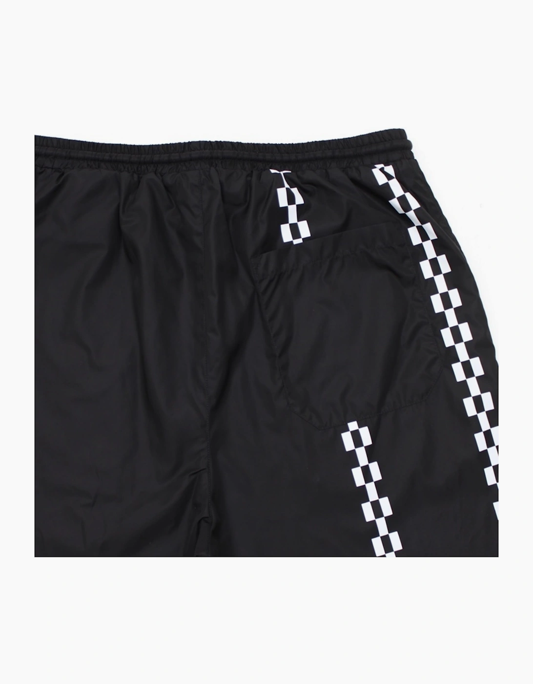MONCLER FRAGMENT CHEQUERED NYLON TECH PANTS / SHORTS BLACK