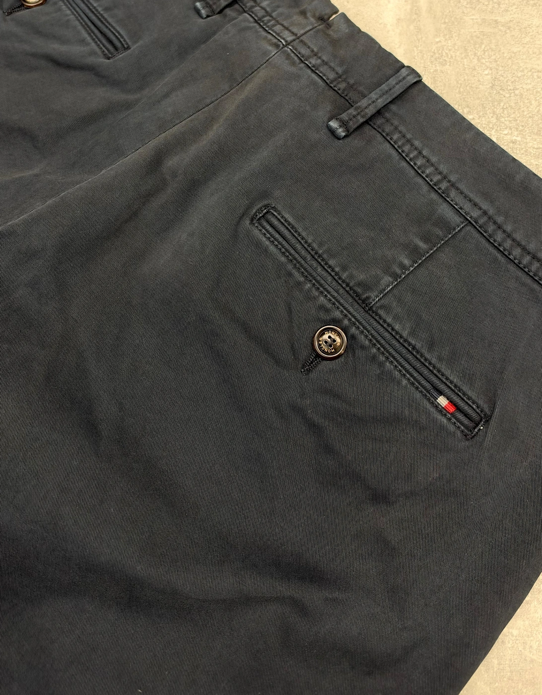 MONCLER GABARDINE CHINO TROUSERS DARK NAVY