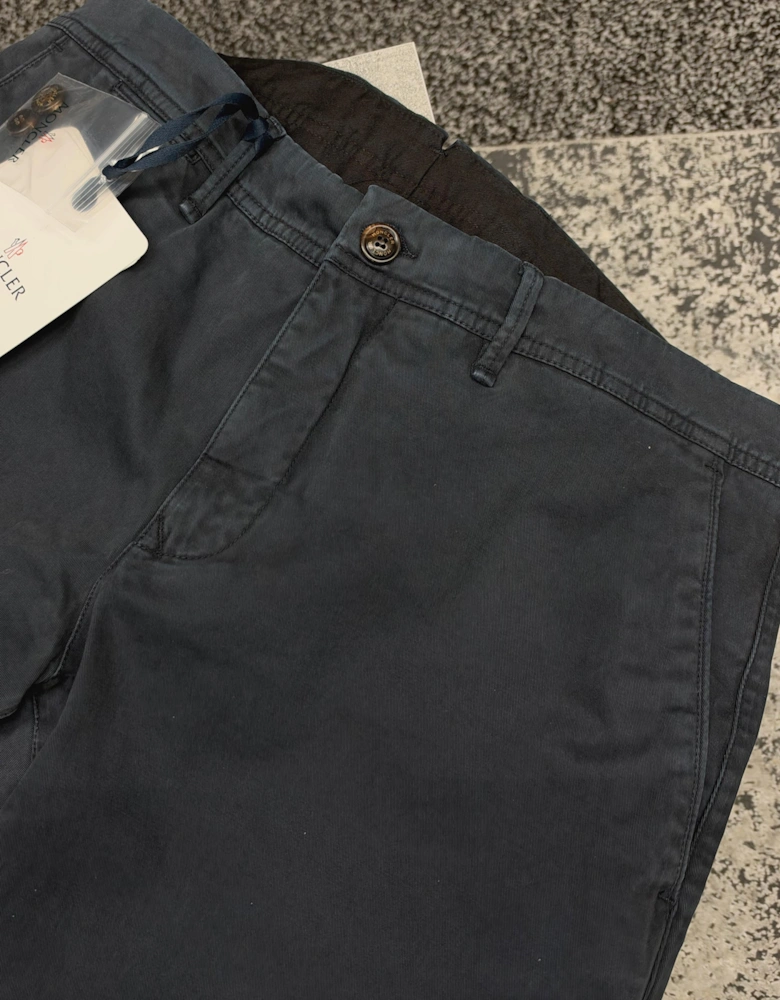 MONCLER GABARDINE CHINO TROUSERS DARK NAVY