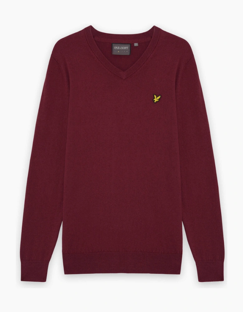 Cotton Blend V-Neck Jumper