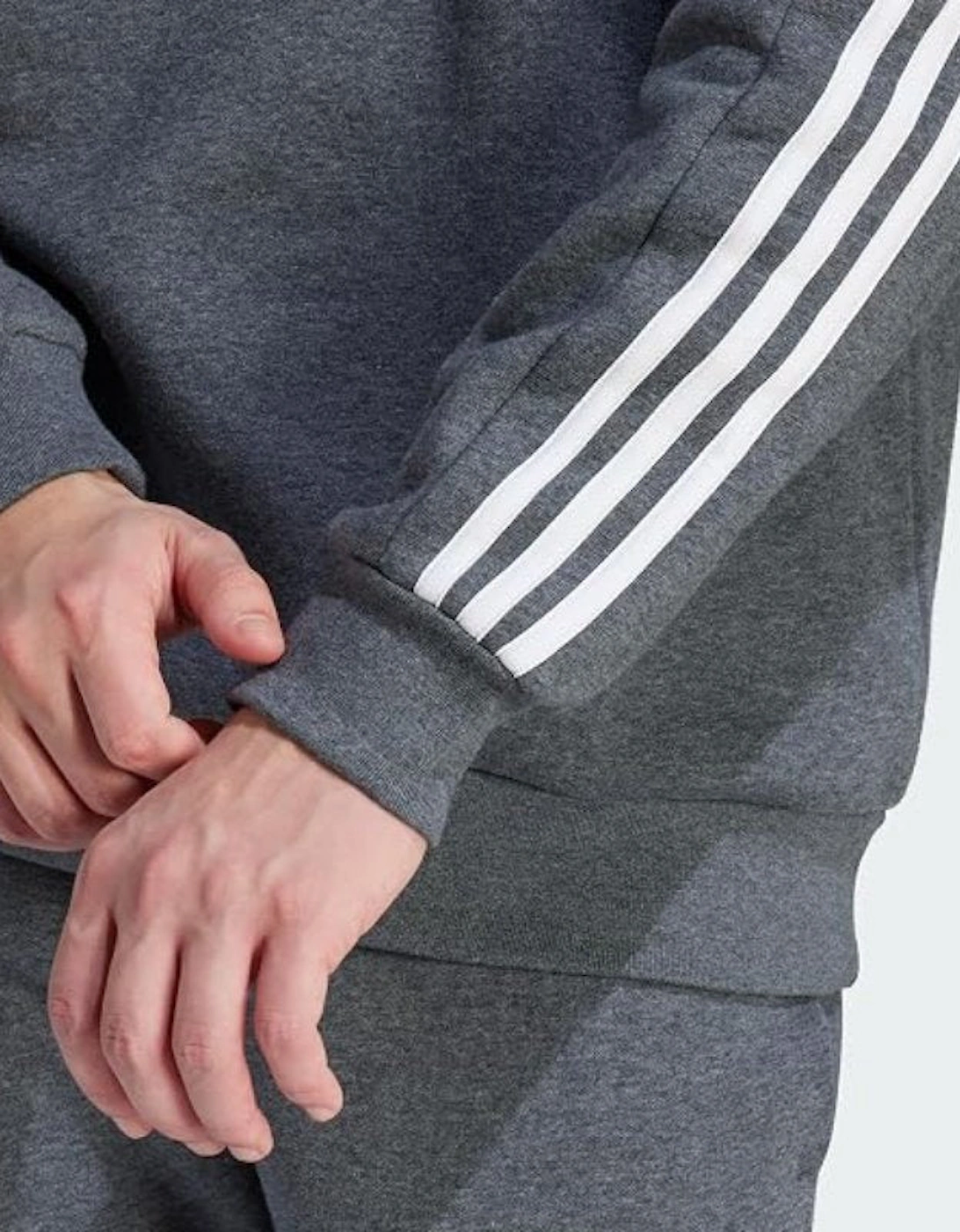 Adidas Men's Crew Neck Fleece Sweatshirt Heather Grey