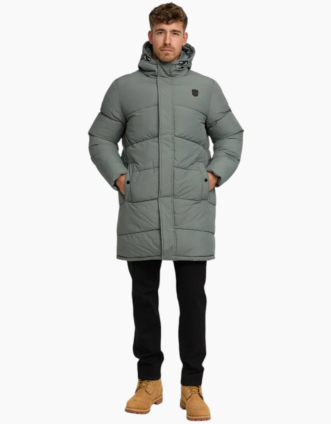 Indicode Mens Parka INPazze Jacket Puffer Hooded Ultra Warm Waterproof Long Coat