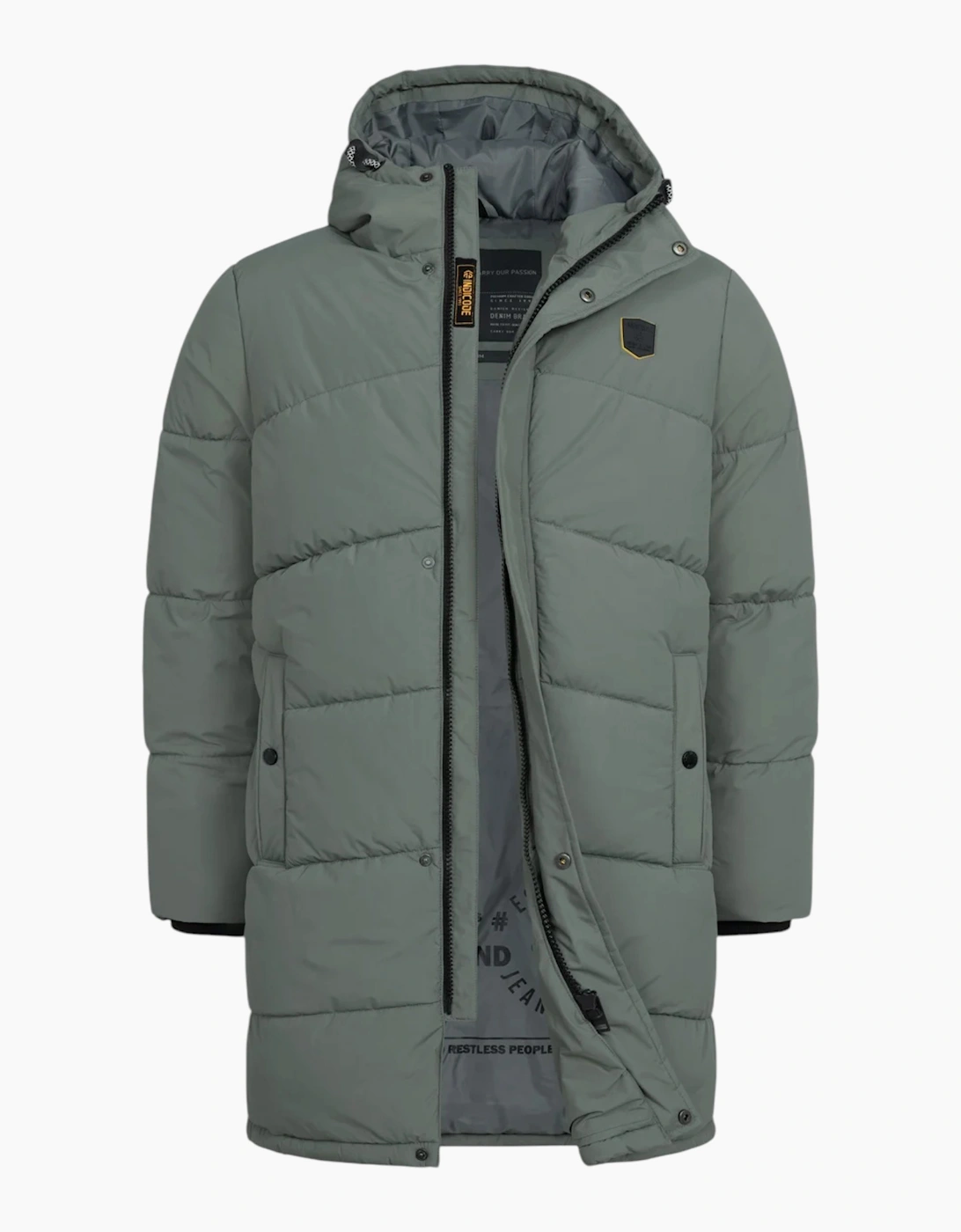 Indicode Mens Parka INPazze Jacket Puffer Hooded Ultra Warm Waterproof Long Coat