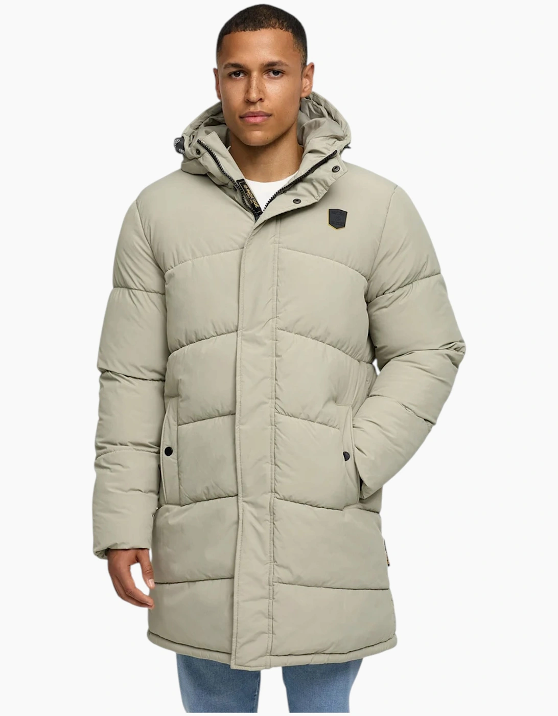 Indicode Mens Parka INPazze Jacket Puffer Hooded Ultra Warm Waterproof Long Coat