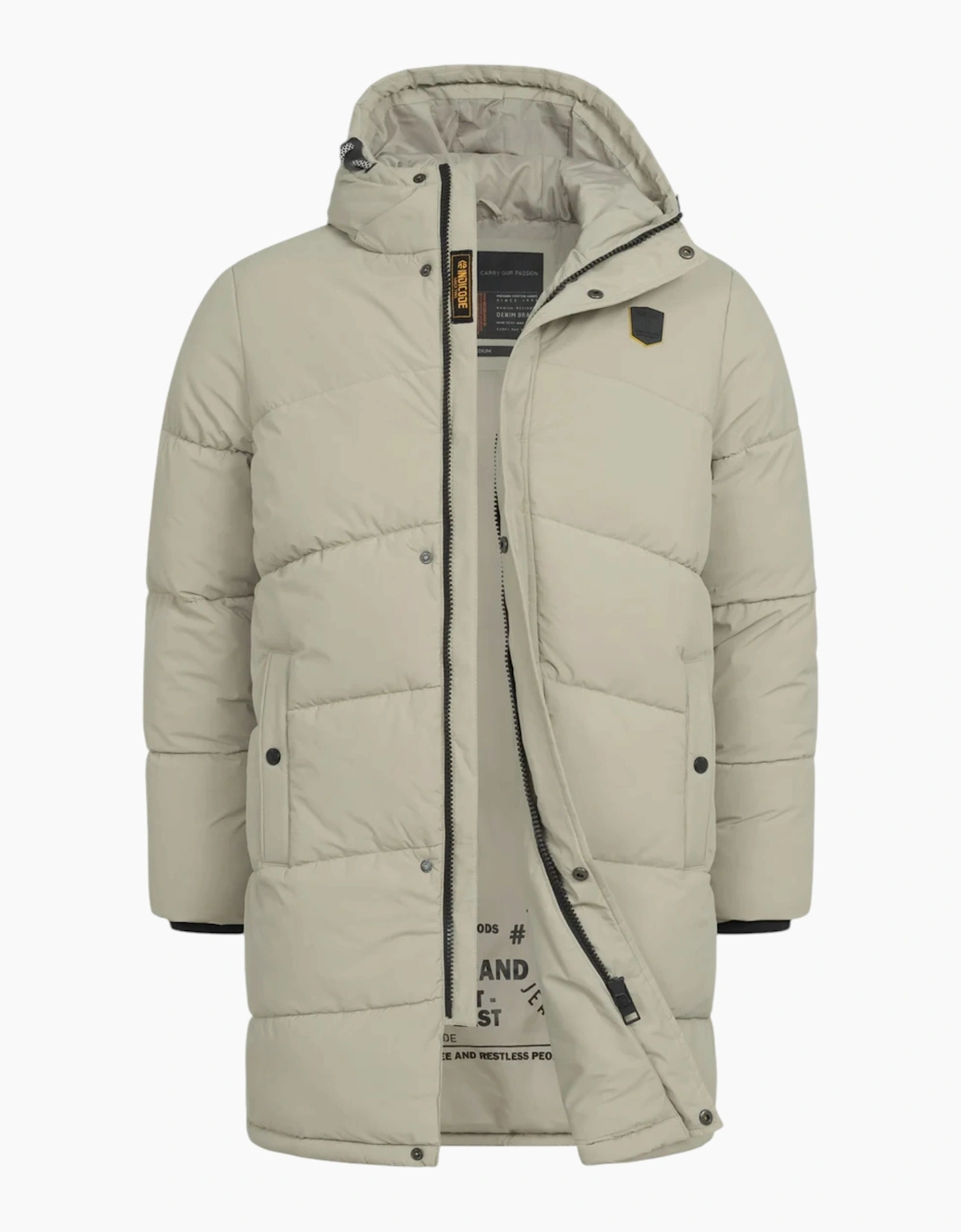 Indicode Mens Parka INPazze Jacket Puffer Hooded Ultra Warm Waterproof Long Coat