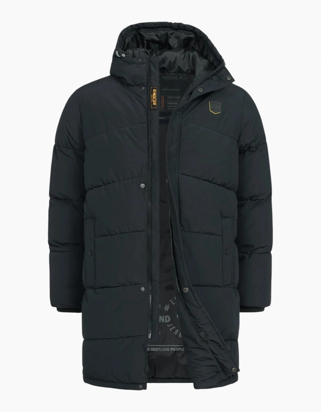 Indicode Mens Parka INPazze Jacket Puffer Hooded Ultra Warm Waterproof Long Coat