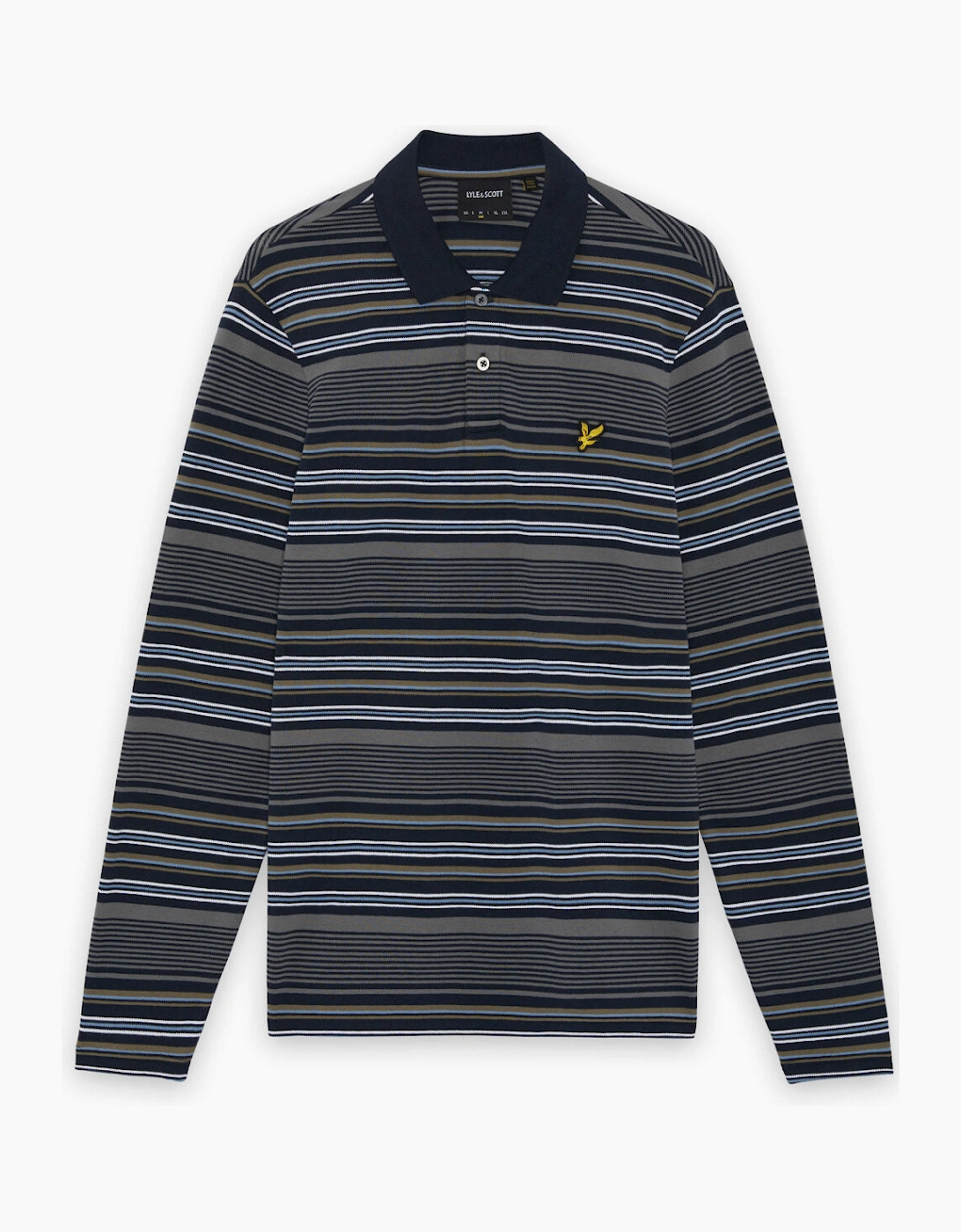 Multi Stripe Long Sleeve Polo Shirt