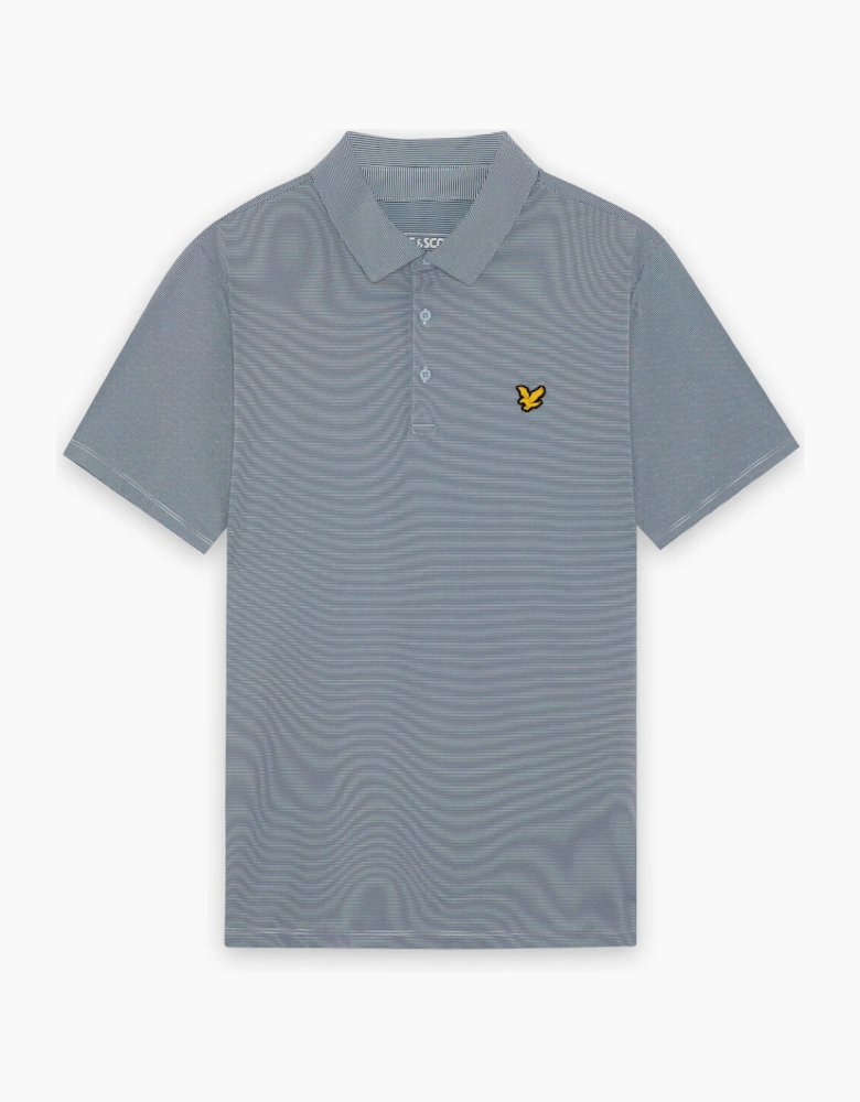 Microstripe Technical Polo Shirt