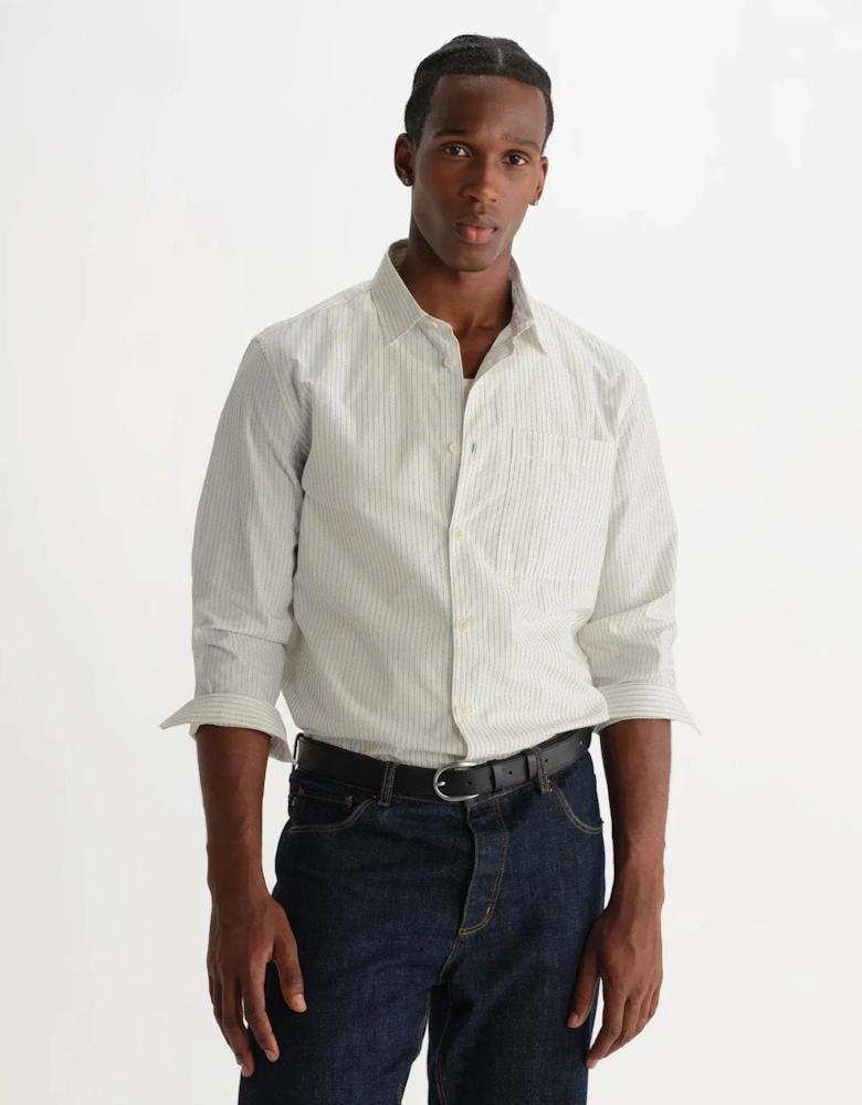 Wax London Halcomb Broken Stripe Long Sleeve Shirt