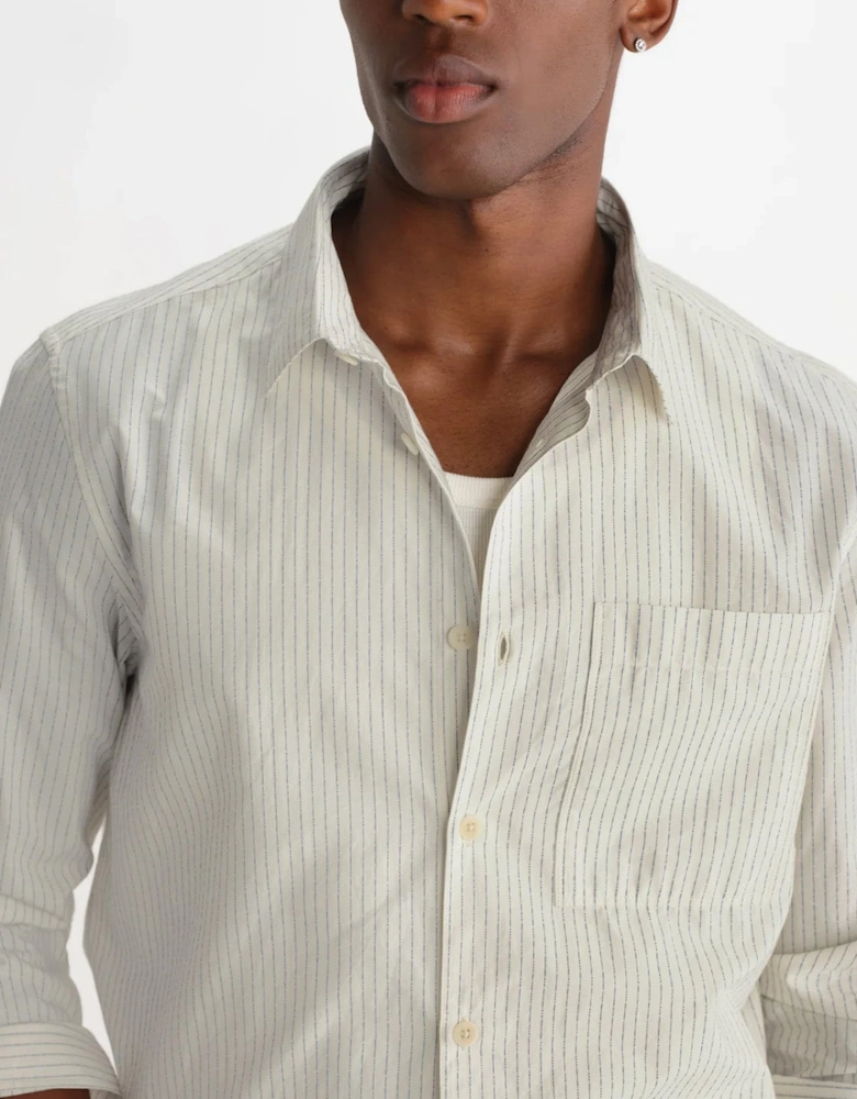 Wax London Halcomb Broken Stripe Long Sleeve Shirt