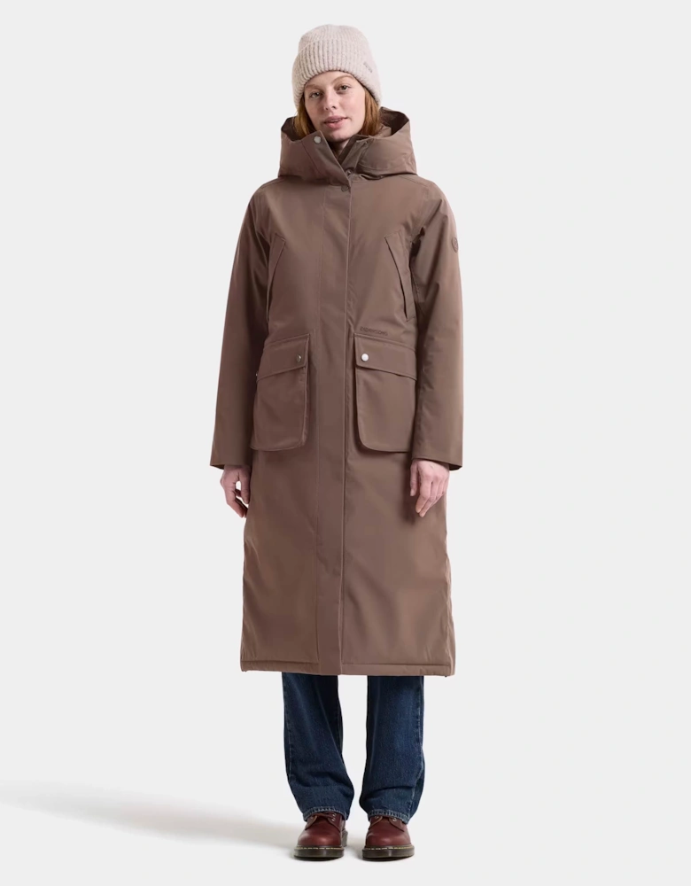Didriksons Womens Melody Long Parka 2 - Mocha Brown F07