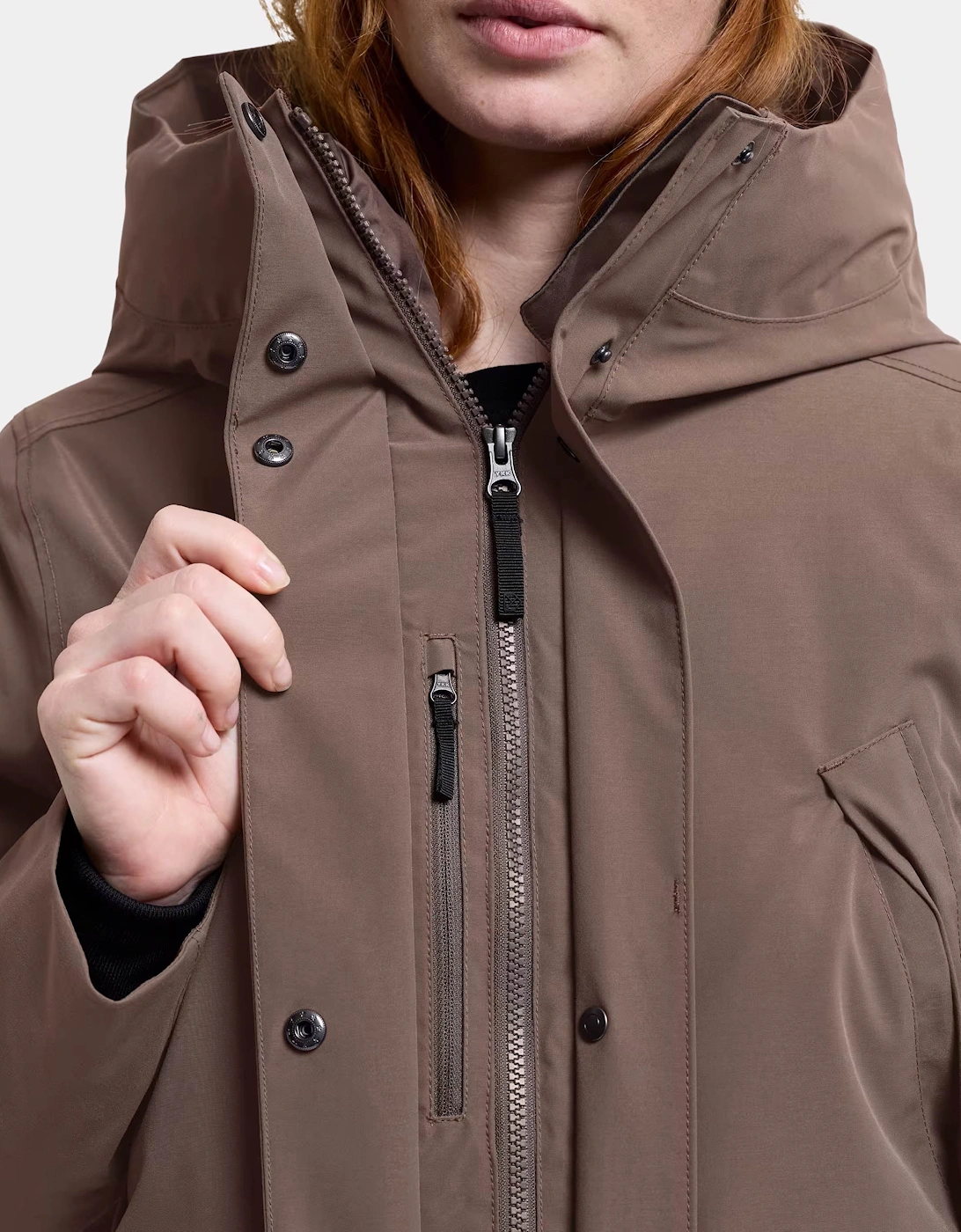 Didriksons Womens Melody Long Parka 2 - Mocha Brown F07