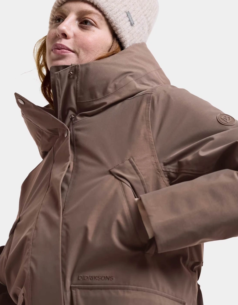 Didriksons Womens Melody Long Parka 2 - Mocha Brown F07