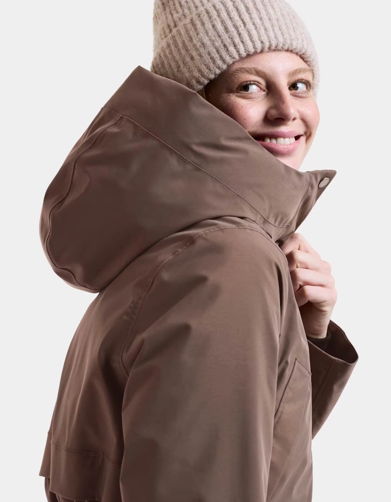 Didriksons Womens Melody Long Parka 2 - Mocha Brown F07