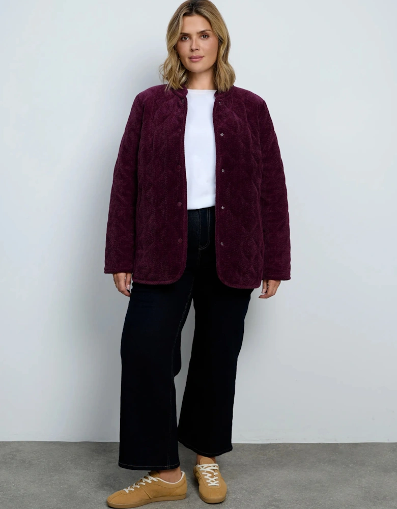 Burgundy Quilted Jacket