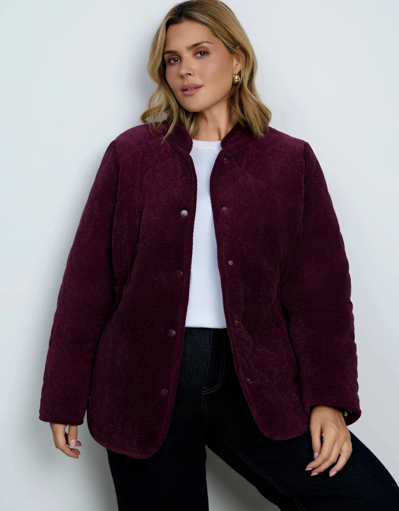 Burgundy Quilted Jacket