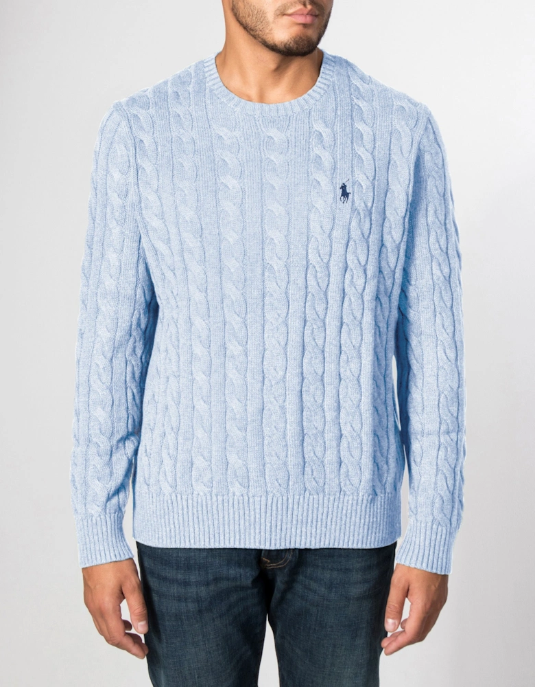 Regular Fit Cable Knit Cotton Jumper