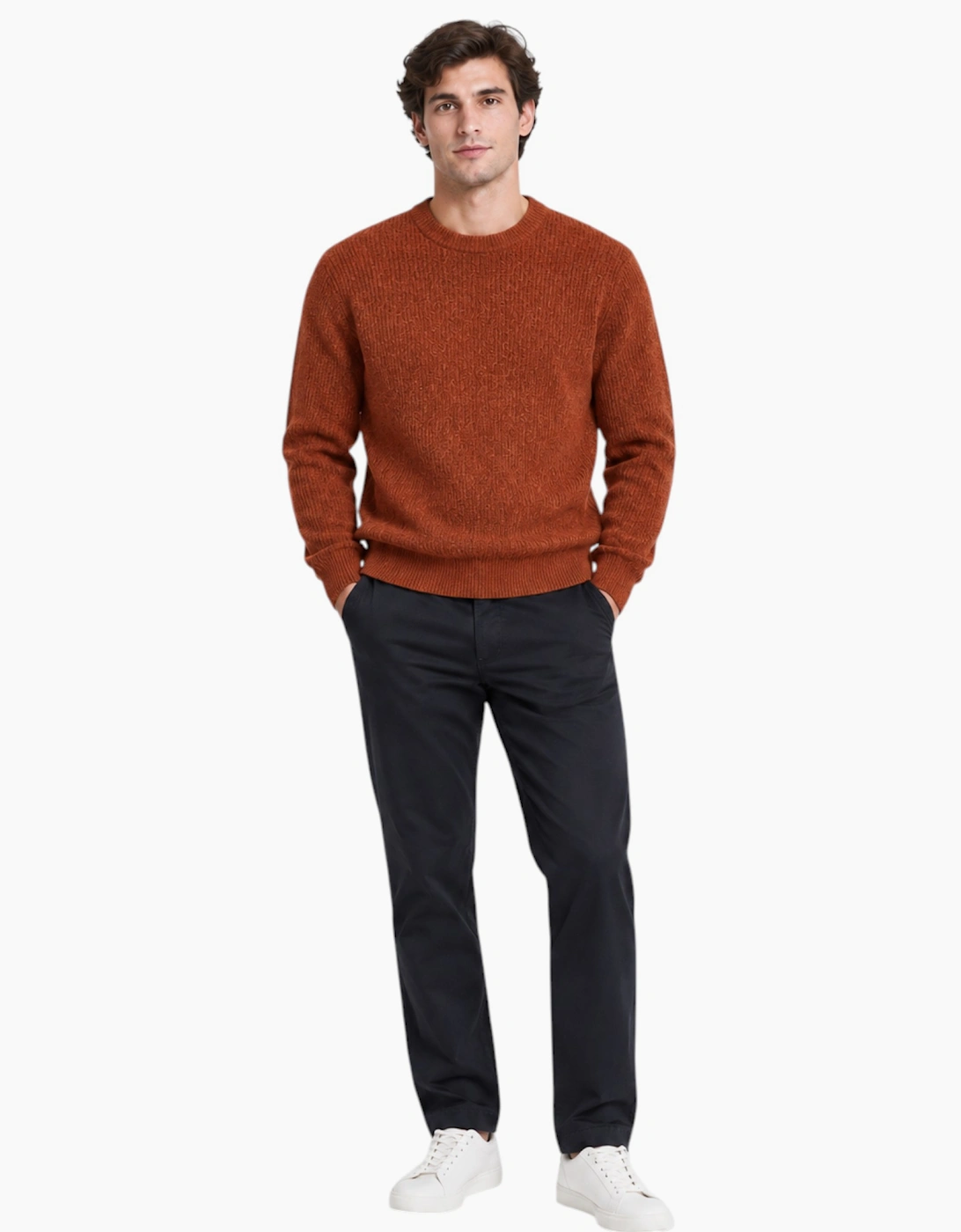 M&S Mens Supersoft Jumper with Wool Regular Fit Long Sleeve Sweatshirt
