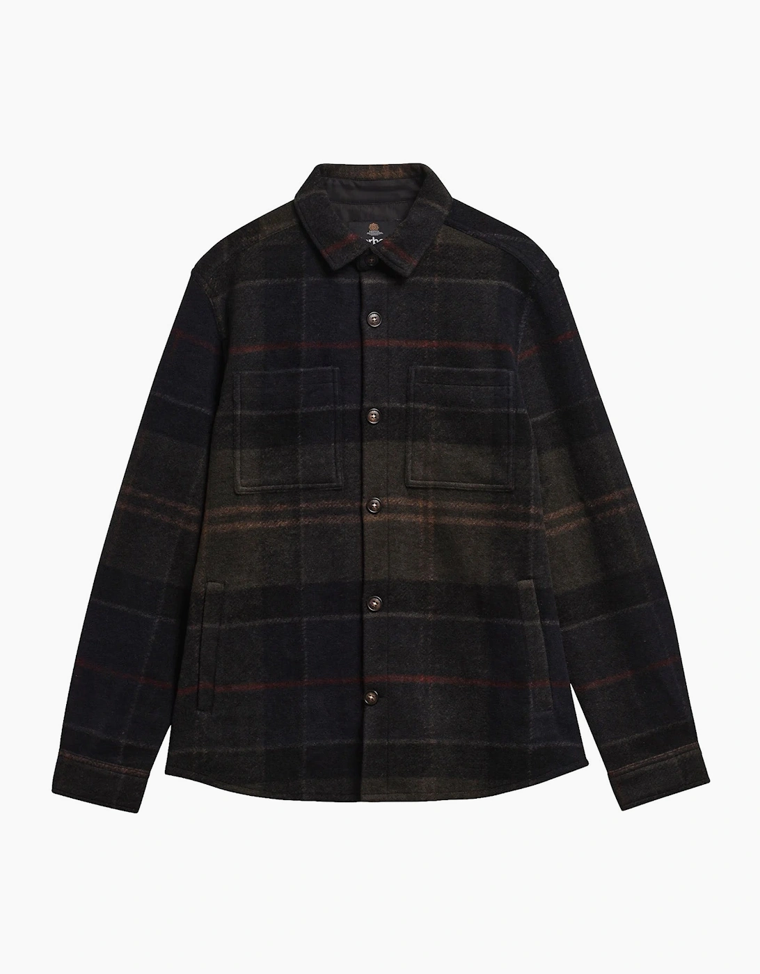 Barbour , Light Jackets, Male, Green, L, Woodlane Brushed Check Overshirt - Image 8