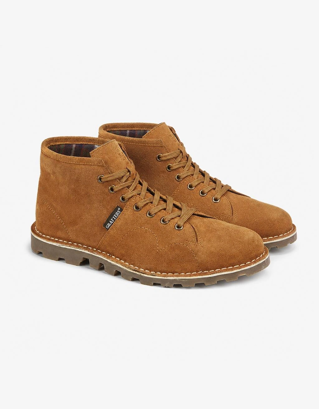 Grafters Unisex Suede Monkey Boots Tan