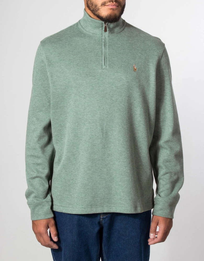 Loose Fit Estate-Rib Quarter Zip Knit Jumper