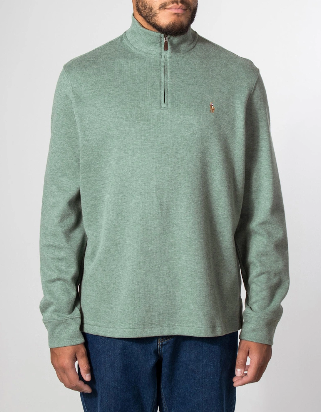 Loose Fit Estate-Rib Quarter Zip Knit Jumper