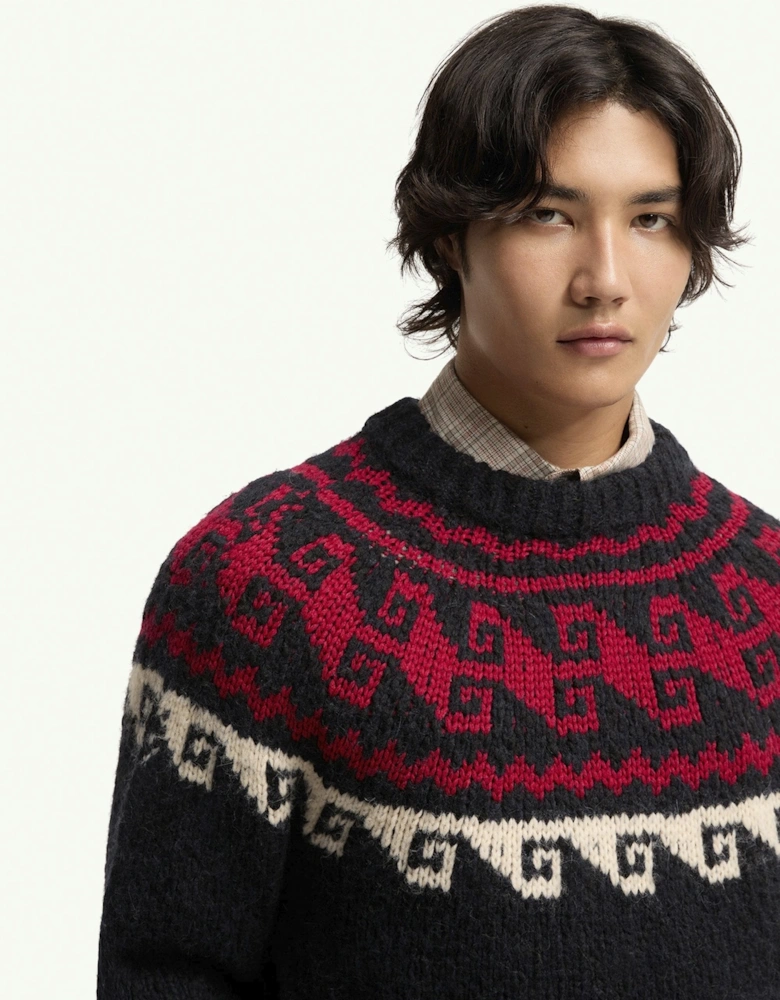 Woven Winter Sweater Navy