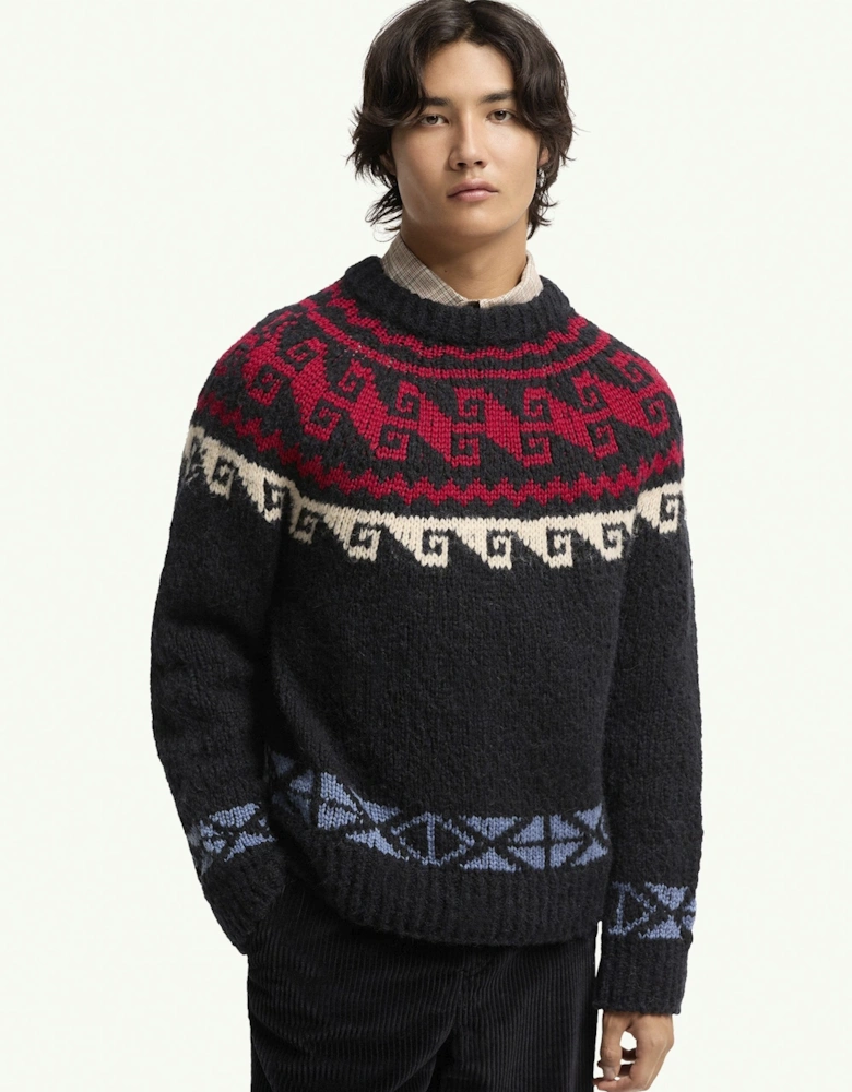 Woven Winter Sweater Navy