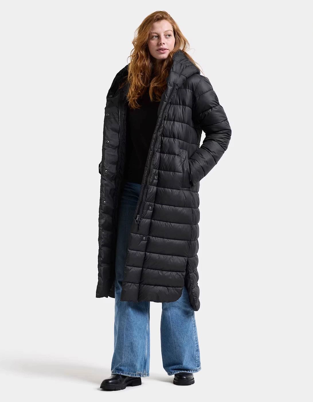 Didriksons Womens Stella Long Parka 6 - Black 060