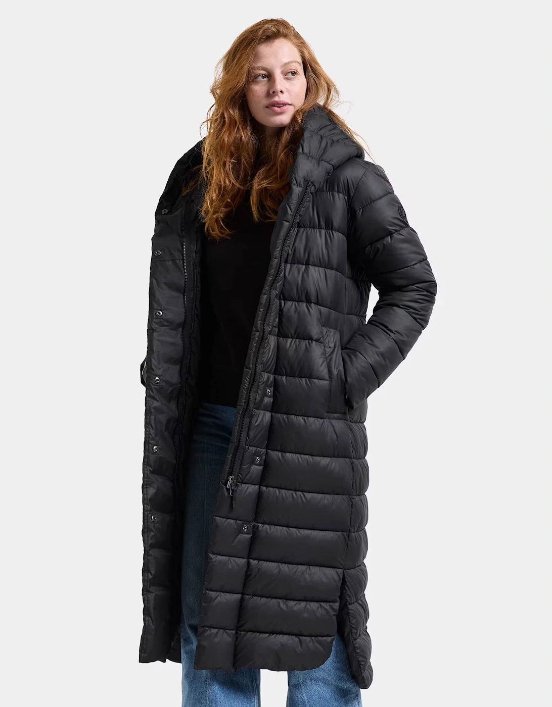 Didriksons Womens Stella Long Parka 6 - Black 060