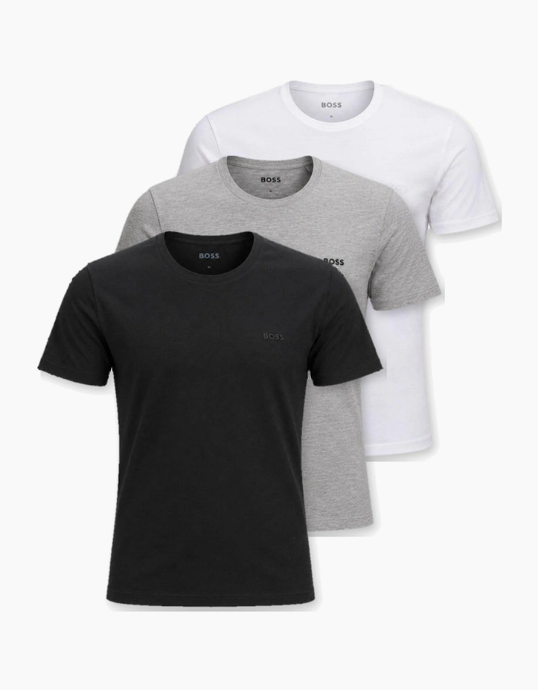 BOSS 3 Pack Classic T-Shirts White/Grey/Black