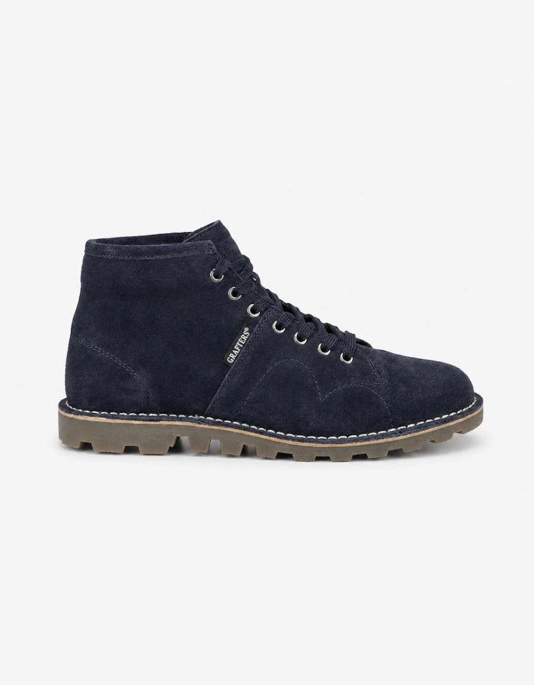 Grafters Unisex Suede Monkey Boots Navy
