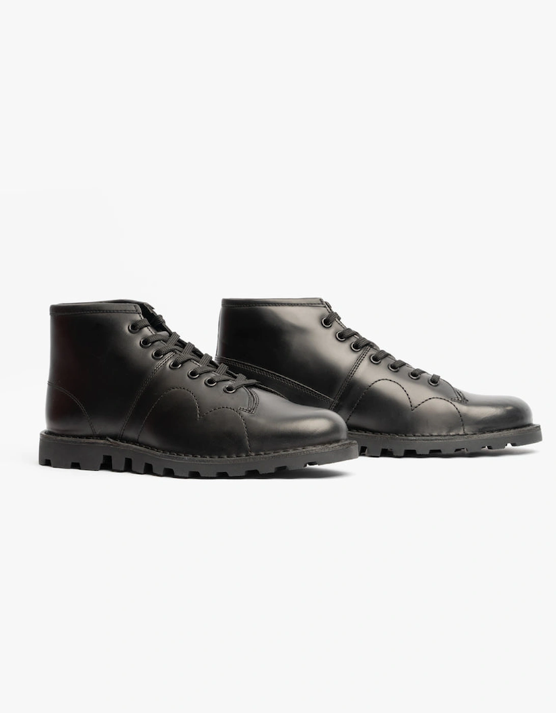 Grafters Unisex Leather Monkey Boots Black