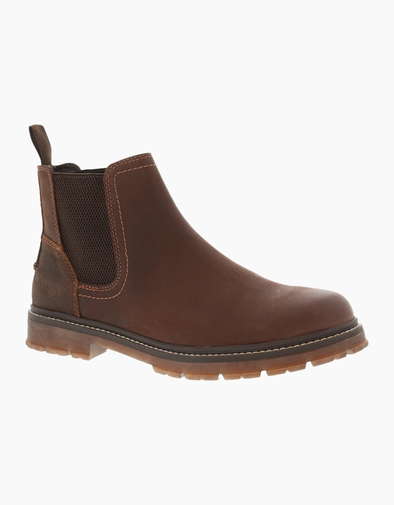 Wrangler Mens Smart Boots Rex Mid Oiled Leather brown UK Size