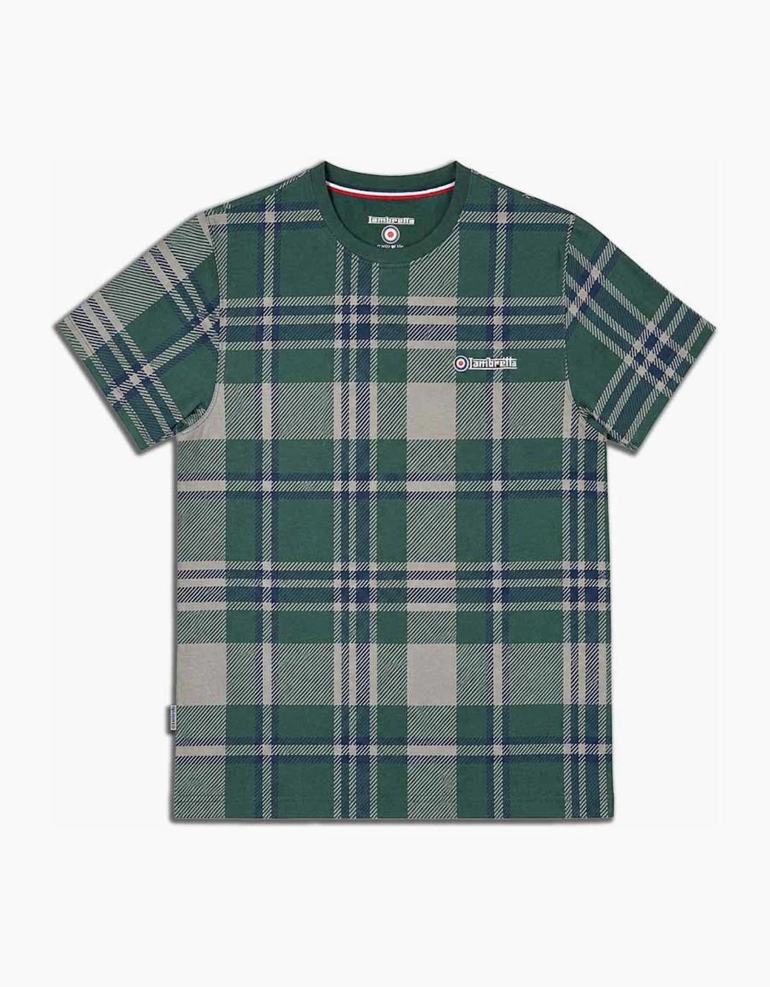 Lambretta Mens Tartan Check Short Sleeve T-Shirt
