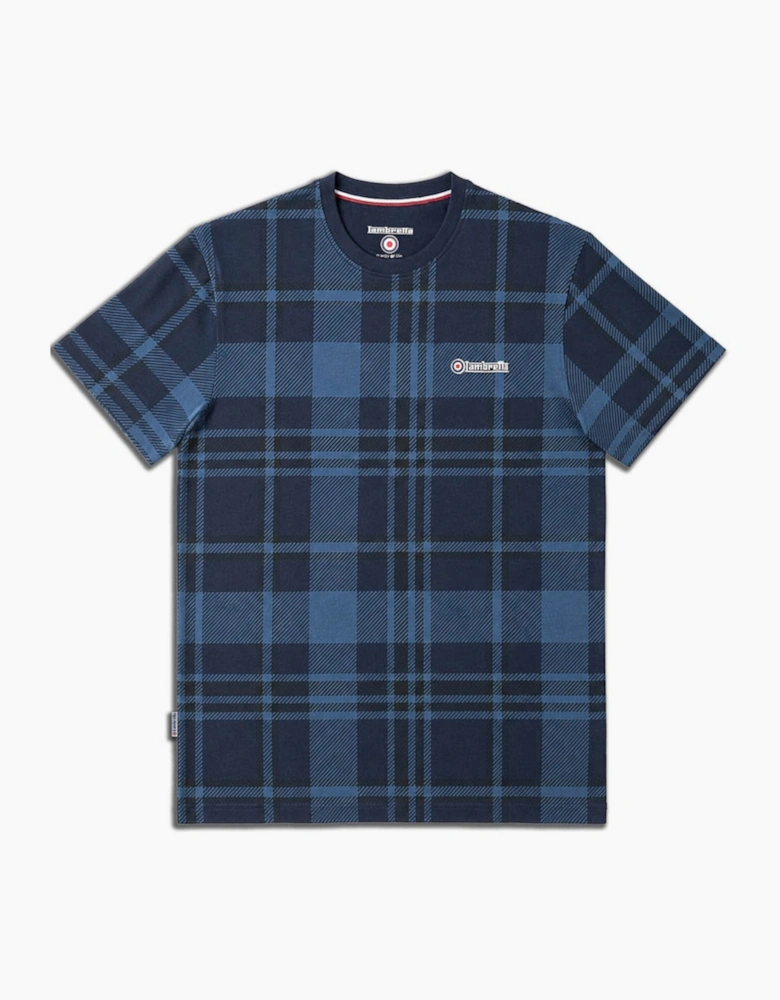 Lambretta Mens Tartan Check Short Sleeve T-Shirt