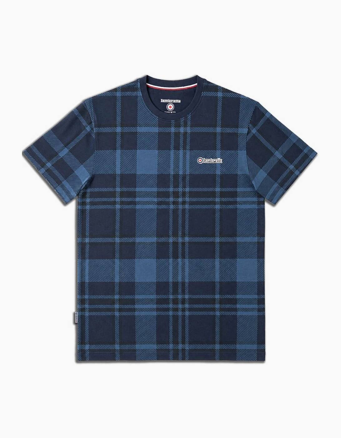 Lambretta Mens Tartan Check Short Sleeve T-Shirt