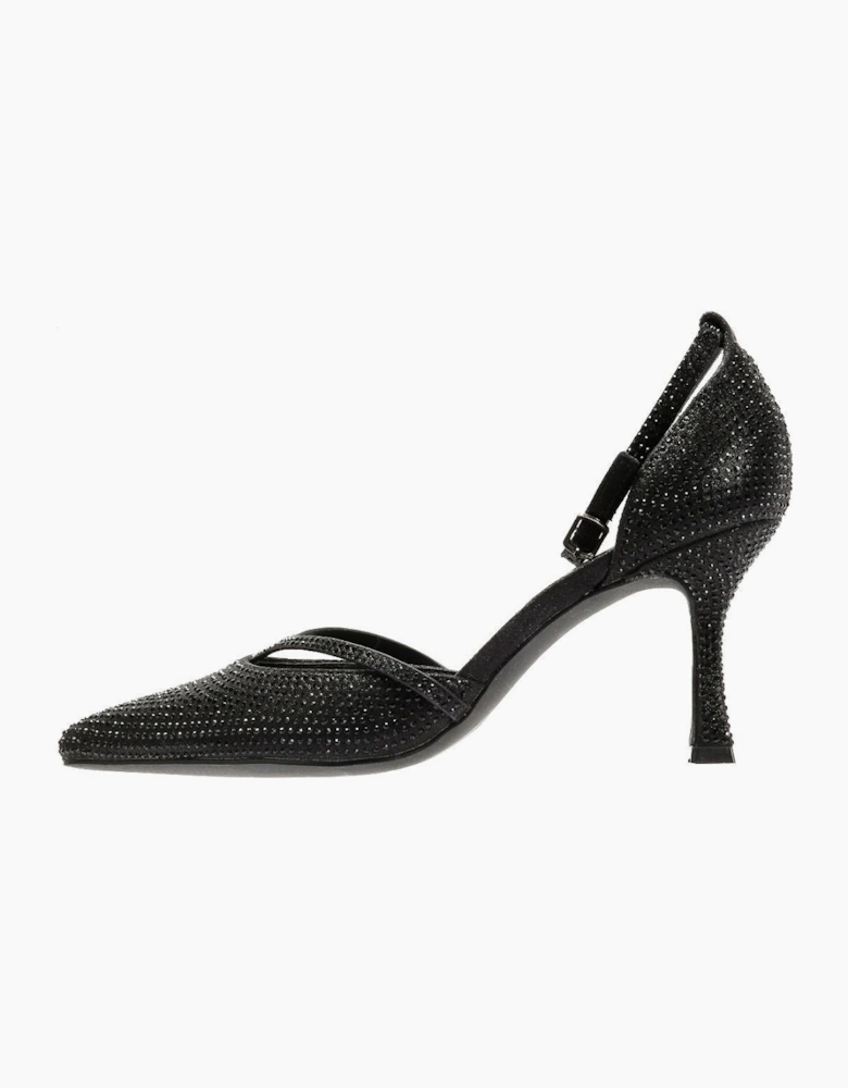 French Connection Nina Rhinstone Stilleto Women's Black Heels