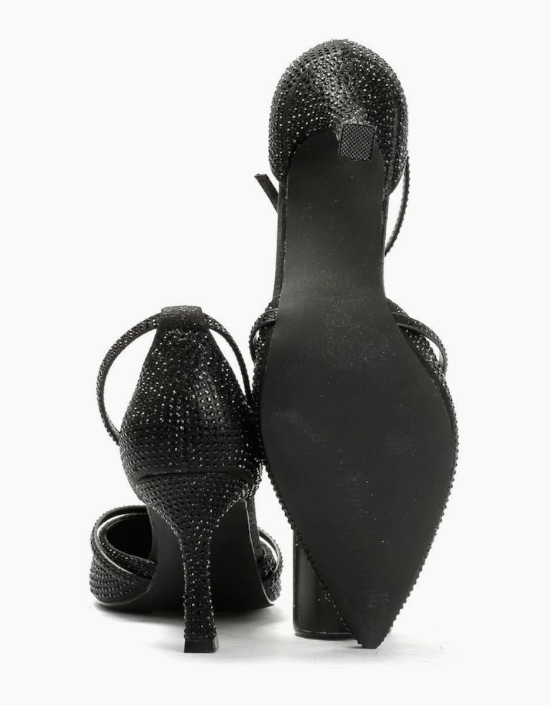 French Connection Nina Rhinstone Stilleto Women's Black Heels