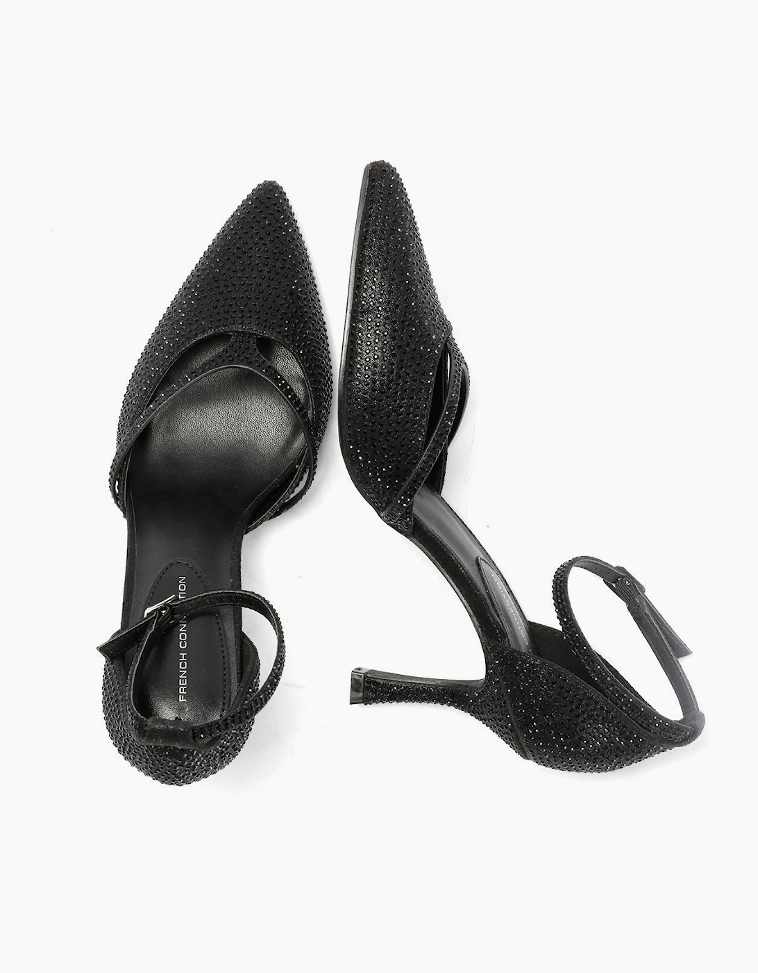 French Connection Nina Rhinstone Stilleto Women's Black Heels