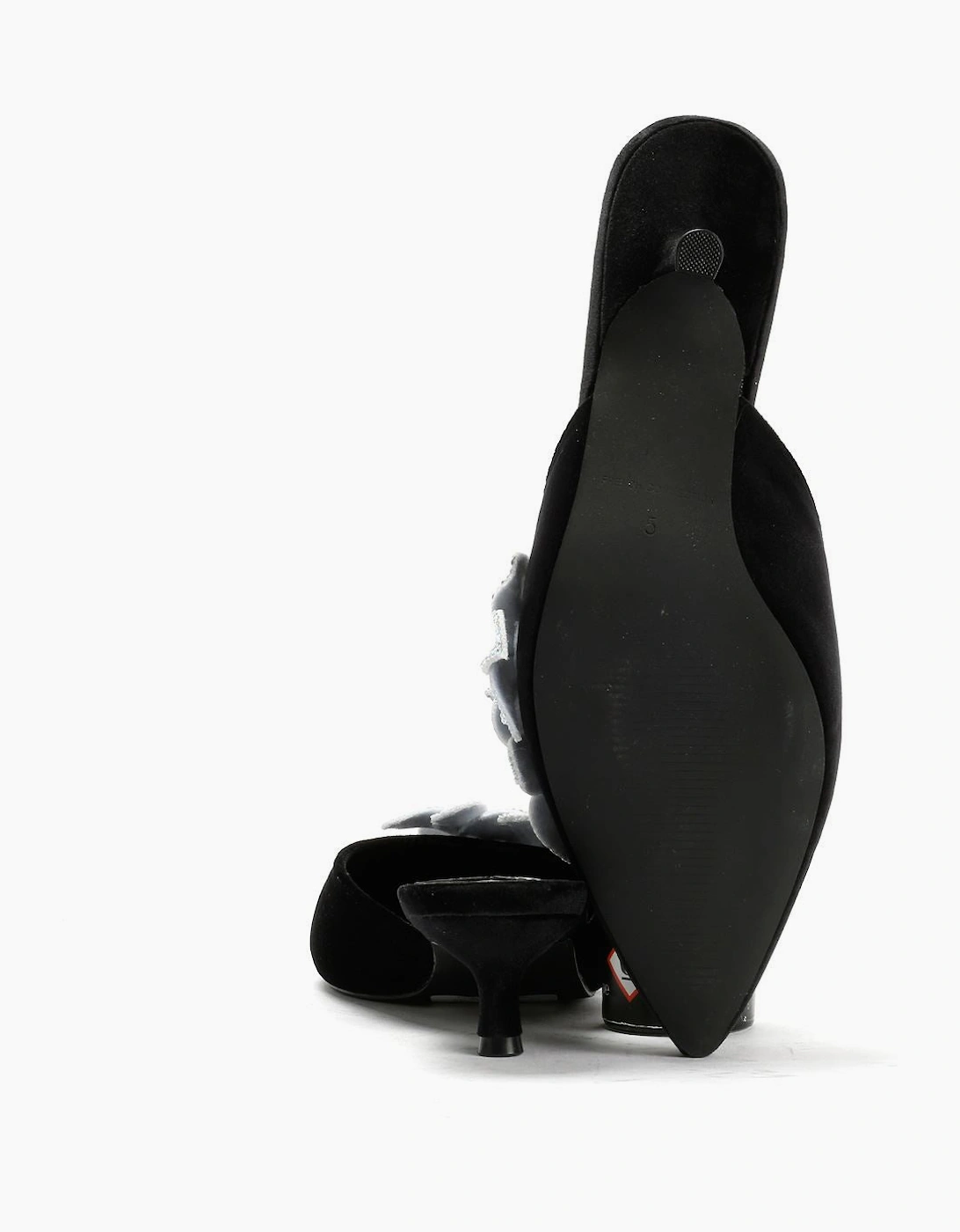 French Connection Victoria Velvet Kitten Heel Women's Black Mules