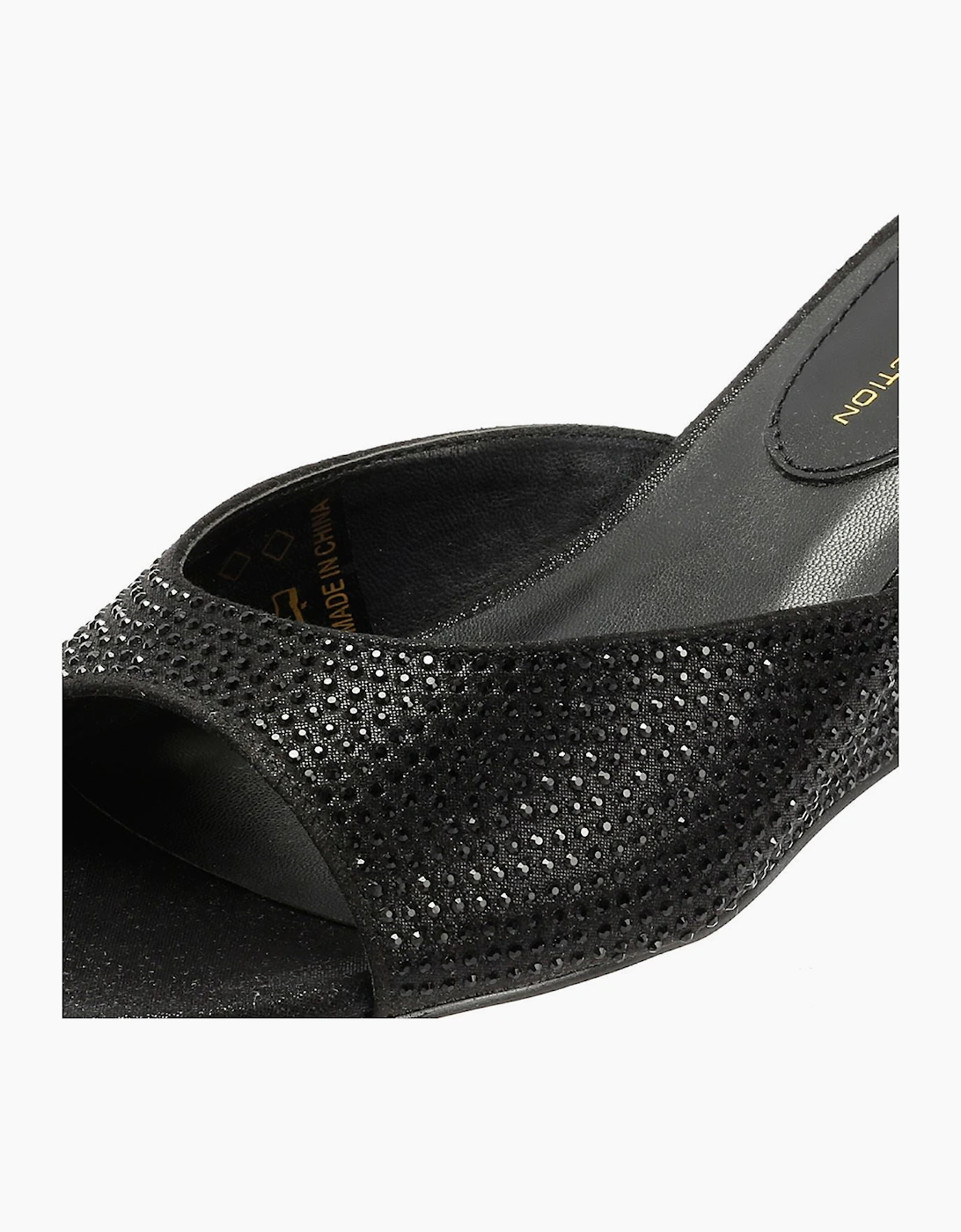 French Connection Tina Rhinestone Women's Black Wedge Sandals